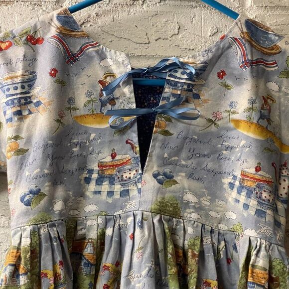Homemade Vintage Girls Dress Monet Floral Country Farm Boho - Picture 7 of 8